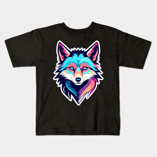 Wolf Illustration Kids T-Shirt by FluffigerSchuh